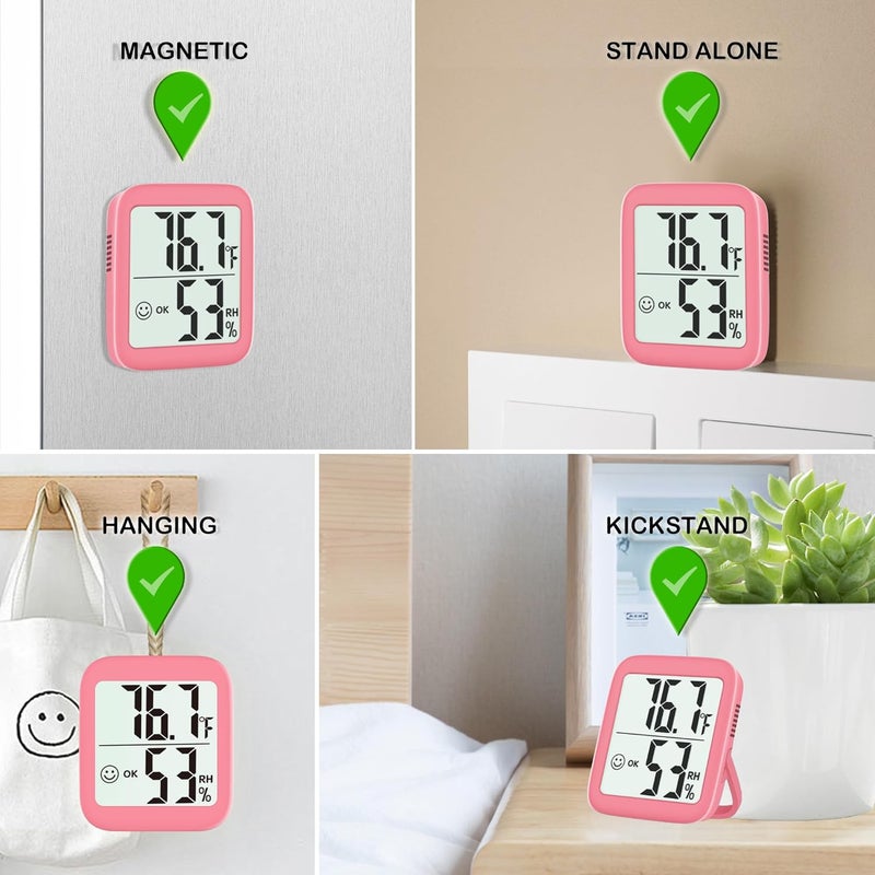 Antonki 2 Pack Room Thermometer for Home, Hygrometer Indoor Humidity Meter Gauge, Digital Temperature and Humidity Sensor Monitor for House, Terrarium, Incubator, Greenhouse - Battery Included - Image 4